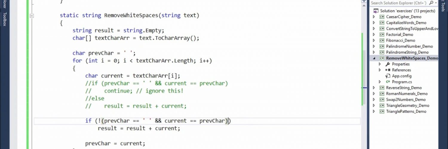 Process of  C# remove spaces from string